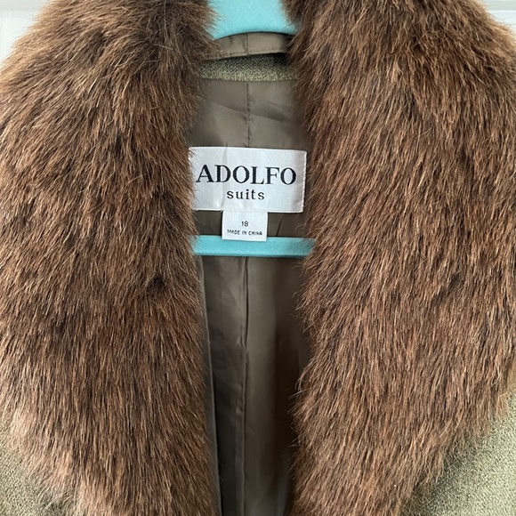 Adolfo Suit Jacket w/Faux Fur - Picture 2 of 10